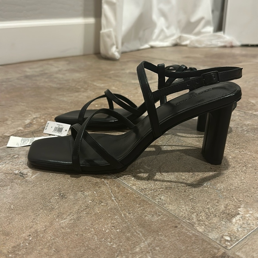 Banana Republic Black Leather Strappy Sandel Heels